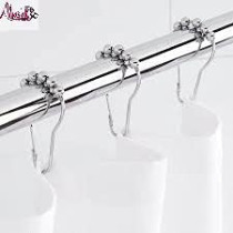 Abbasali Chrome Plated 1 Curtain Rod 1 Mtr With 2 Pcs Heavy Duty Wall Bracket Including Nylon Plugs And Screws