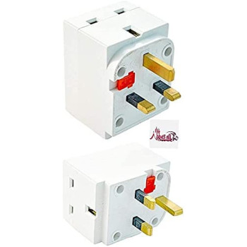 Abbasali 3 Way Socket Multi Plug Fused Adapter Uk Mains 13 Amp 240V Ac 3 Socket 2Pcs Pack