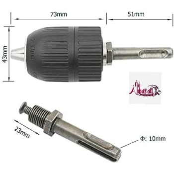 Abbasali 2 13Mm 1 2 Inch Keyless Drill Chuck Heavy Duty Keyless Chuck Quick Release Conversion Tool plus Sds Adaptor Accessories