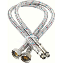 Abbasali Tap Connector Flexi Pipes 2Pcs Single Head Hose And Cold Water Suitable For Sink Faucet Pointed Water Inlet 45 Cm