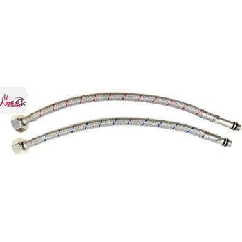 Abbasali Tap Connector Flexi Pipes 2Pcs Single Head Hose And Cold Water Suitable For Sink Faucet Pointed Water Inlet 45 Cm
