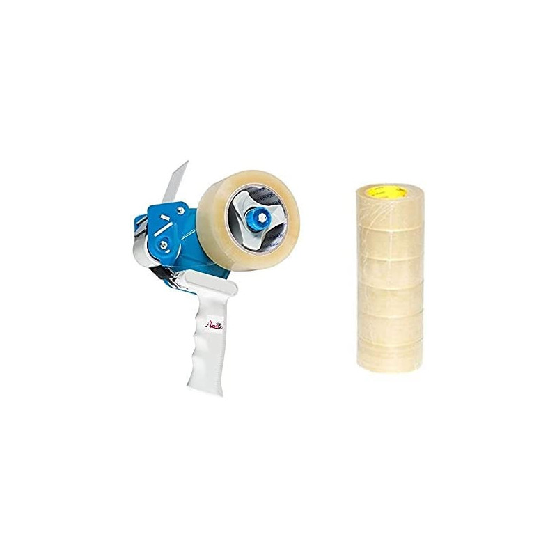 Abbasali Tape Dispenser Heavy Duty With 6Pcs Clear Packing Tape 100Yard