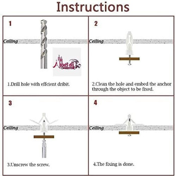 Abbasali Plastic Anchor For Drywall 25 Mm For Double Gypsum Board Nylon Butterfly Fisher Pack Of 100 Nos