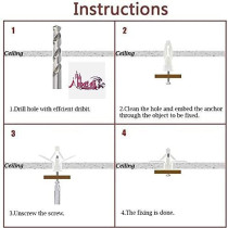 Abbasali Plastic Anchor For Drywall 25 Mm For Double Gypsum Board Nylon Butterfly Fisher Pack Of 100 Nos