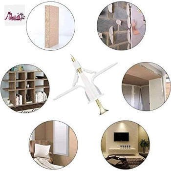 Abbasali Plastic Anchor For Drywall 25 Mm For Double Gypsum Board Nylon Butterfly Fisher Pack Of 100 Nos