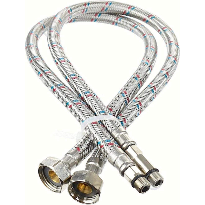 Abbasali Single Head Hose Flexi Pipes Tap Connector 2 Pieces60Cm