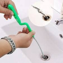 Abbasali Plastic Grip 5M Snake Spring Pipe Rod Sink Drain Cleaner Wire And Toilet Plunger With Wooden Handle