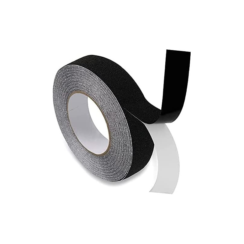 Abbasali 1Inch X 5 Mtr Grip Tape Heavy Duty Anti Slip Tape For Stairs Adhesive Traction Tread Staircases Grips Tape Black