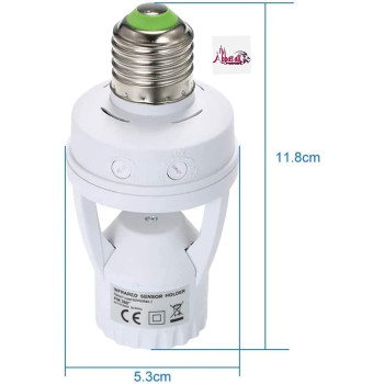 Abbasali E27 Motion Sensor Lamp Holder Pir Switch 360 Degrees Pir Plug Socket Led Bulb Light Sensor Lamp Holder 230Vac