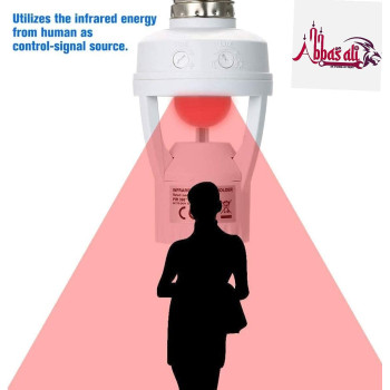 Abbasali E27 Motion Sensor Lamp Holder Pir Switch 360 Degrees Pir Plug Socket Led Bulb Light Sensor Lamp Holder 230Vac