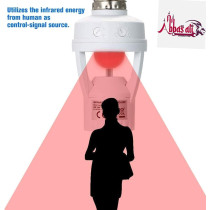 Abbasali E27 Motion Sensor Lamp Holder Pir Switch 360 Degrees Pir Plug Socket Led Bulb Light Sensor Lamp Holder 230Vac