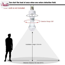 Abbasali E27 Motion Sensor Lamp Holder Pir Switch 360 Degrees Pir Plug Socket Led Bulb Light Sensor Lamp Holder 230Vac