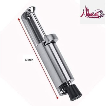 Abbasali Stainless Steel Heavy Duty Door Stopper Soft Rubber Foot Spring Loaded Door Retainer 6 Inch