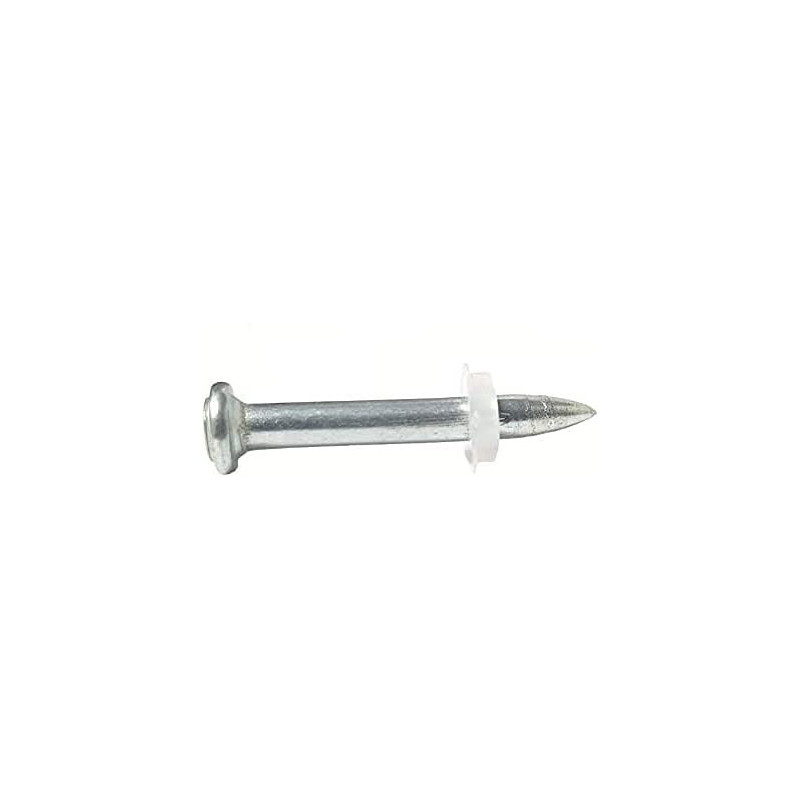 Abbasali Powder Actuated Systems Drive Pin Fastener Pin With Plastic Washer Washered Pins 100 Pack 38 Mm