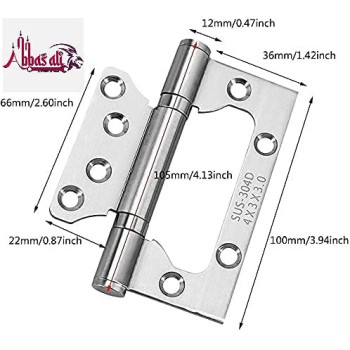 Abbasali Milano 4X3X3Mm Door Hinges Ball Bearing Non Mortise Heavy Duty Mute Movement Butt Hinges For Internal Doors Pack Of 1