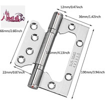 Abbasali Milano 4X3X3Mm Door Hinges Ball Bearing Non Mortise Heavy Duty Mute Movement Butt Hinges For Internal Doors Pack Of 1
