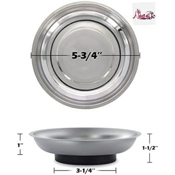 Abbasali Large Magnetic Parts Tray Nut And Bolt Round Stainless Steel Bowluseful For Screws Nails Wrenches Pins Etc.