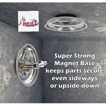 Abbasali Large Magnetic Parts Tray Nut And Bolt Round Stainless Steel Bowluseful For Screws Nails Wrenches Pins Etc.