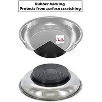 Abbasali Large Magnetic Parts Tray Nut And Bolt Round Stainless Steel Bowluseful For Screws Nails Wrenches Pins Etc.
