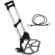 Abbasali Portable Folding Hand Truck Aluminium Luggage Trolley Cart And Dolly 175 Lbs Capacity With Black Bungee