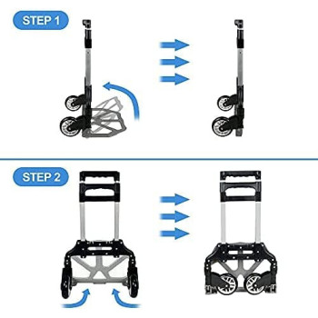 Abbasali Portable Folding Hand Truck Aluminium Luggage Trolley Cart And Dolly 175 Lbs Capacity With Black Bungee