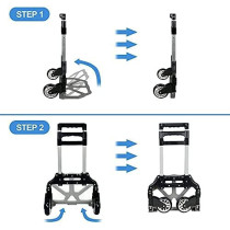 Abbasali Portable Folding Hand Truck Aluminium Luggage Trolley Cart And Dolly 175 Lbs Capacity With Black Bungee