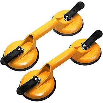Abbasali Heavy Duty Suction Cup Aluminium Glass Lifter Sucker Pad Carrying Grabbing Tile Puller Gripper Pack Of 2 Double Pad