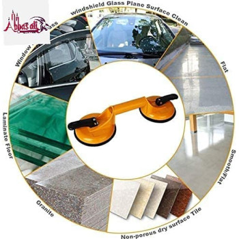Abbasali Heavy Duty Suction Cup Aluminium Glass Lifter Sucker Pad Carrying Grabbing Tile Puller Gripper Pack Of 2 Double Pad