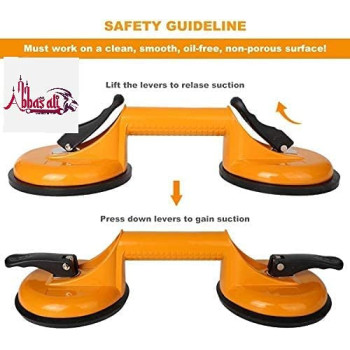 Abbasali Heavy Duty Suction Cup Aluminium Glass Lifter Sucker Pad Carrying Grabbing Tile Puller Gripper Pack Of 1 Double Pad