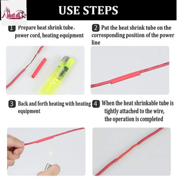 Abbasali Heat Shrink Electronic Polyolefin Ratio 21 Wrap Cable Sleeve Kit For Diy530 Pieces