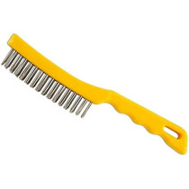 Abbasali Steel Wire Brush With Handle For Cleaning And Polishing Hard Or Metal Equipment Yellow