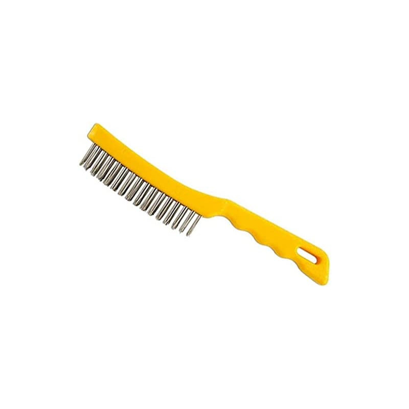 Abbasali Steel Wire Brush With Handle For Cleaning And Polishing Hard Or Metal Equipment Yellow