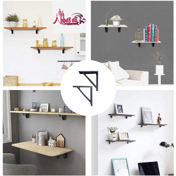 Abbasali Folding Shelf Brackets 2 Pcs 12 Inch Triangle Brackets With Screws Space Saving Max Load 154 Lbs 12 Inch