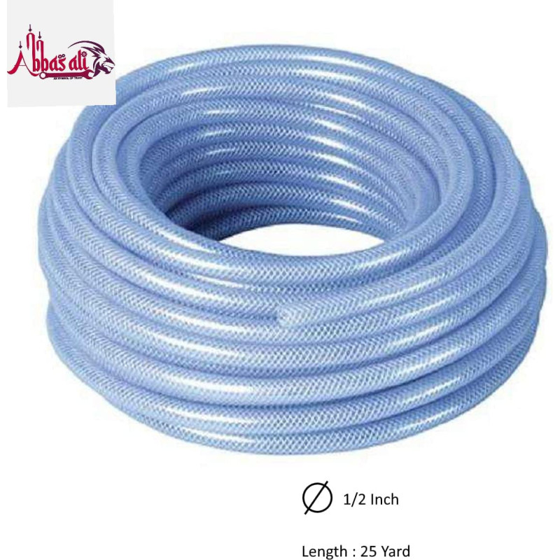 Abbasali High Pressure Braided Clear Flexible Pvc Tubing Heavy Duty Uv Chemical Resistant Vinyl Hose Water Oil 25 Yard 1 2 Inch