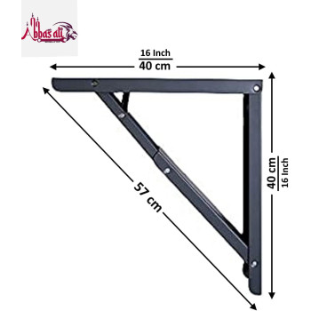Abbasali Folding Shelf Brackets 2 Pcs 16 Inch With Screws Space Saving Max Load 198 Lbs 16 Inch