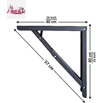 Abbasali Folding Shelf Brackets 2 Pcs 16 Inch With Screws Space Saving Max Load 198 Lbs 16 Inch