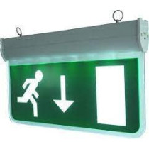 Abbasali Exit Down Green Sign In Clear Light Board 230V With Battery Backup