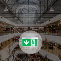 Abbasali Exit Down Green Sign In Clear Light Board 230V With Battery Backup