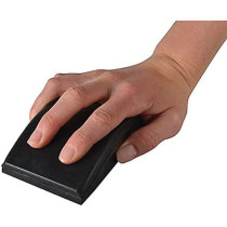 Abbasali Rubber Sanding Block 120Mm Black With 5 Pcs Sanding Paper 80 Grit