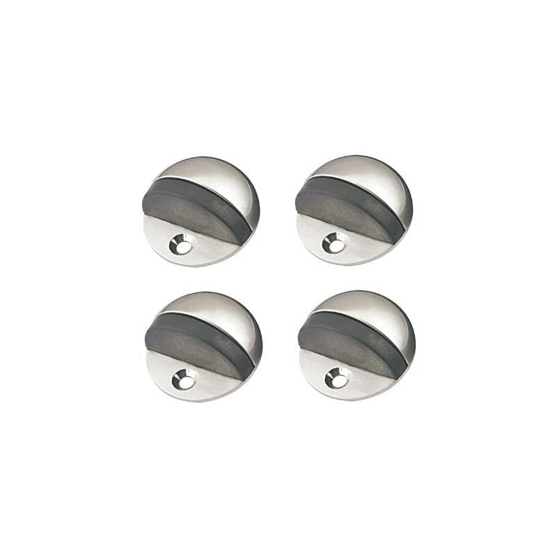 Abbasali Stainless Stee Half Round Door Stopper With Rubber Bumper Door Retainer Pack Of 4