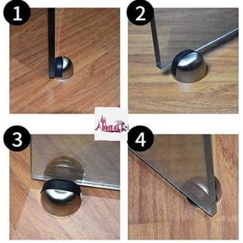 Abbasali Stainless Stee Half Round Door Stopper With Rubber Bumper Door Retainer Pack Of 4