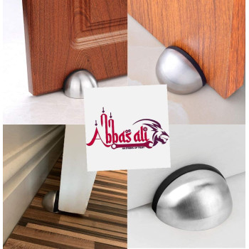 Abbasali Stainless Stee Half Round Door Stopper With Rubber Bumper Door Retainer Pack Of 4