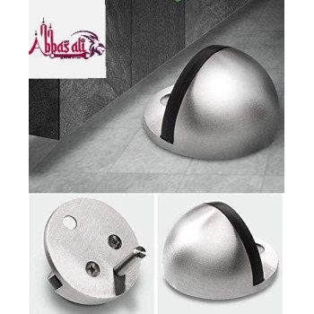 Abbasali Stainless Stee Half Round Door Stopper With Rubber Bumper Door Retainer Pack Of 4