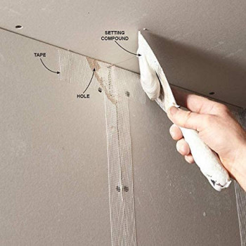 Abbasali 50Mm X 90Mtr Long Plasterboard Mesh Joint Scrim Drywall Fibre Glass Self Adhesive Wall Hole