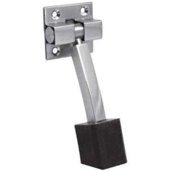 Abbasali Foldable Stainless Steel Heavy Duty Door Stopper Soft Rubber Foot Door Retainer Black Rubber