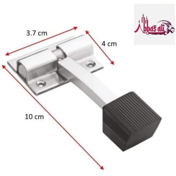 Abbasali Foldable Stainless Steel Heavy Duty Door Stopper Soft Rubber Foot Door Retainer Black Rubber