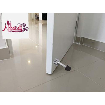 Abbasali Foldable Stainless Steel Heavy Duty Door Stopper Soft Rubber Foot Door Retainer Black Rubber