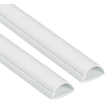 Abbasali 1 Meter White Floor Pvc Trunking With Self Adhesive Cover Paintable Cable Management Pack Of 3 10X35Mm White