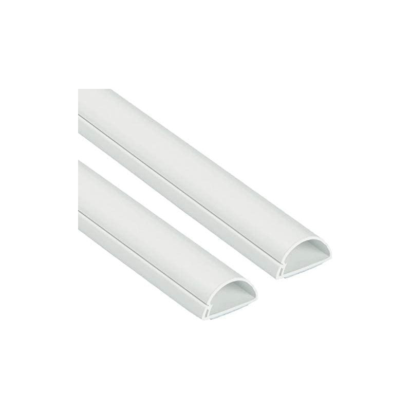 Abbasali 1 Meter White Floor Pvc Trunking With Self Adhesive Cover Paintable Cable Management Pack Of 3 10X35Mm White