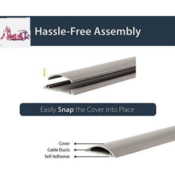 Abbasali 1 Meter White Floor Pvc Trunking With Self Adhesive Cover Paintable Cable Management Pack Of 3 10X35Mm White